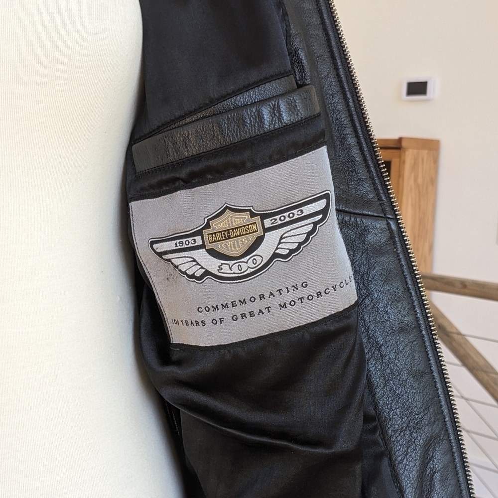 Rare Harley Davidson 100 Year Anniversary Leather Jacket - Picture 6 of 9
